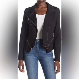 Blank NYC -  Denim Psychopath Ponte Moto Jacket - Black / Rose Gold- NWOT